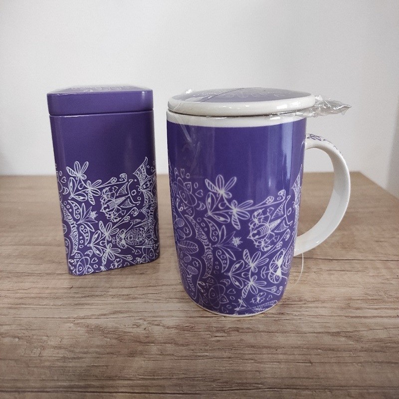 Conjunto de mug y caja para té - Mandala