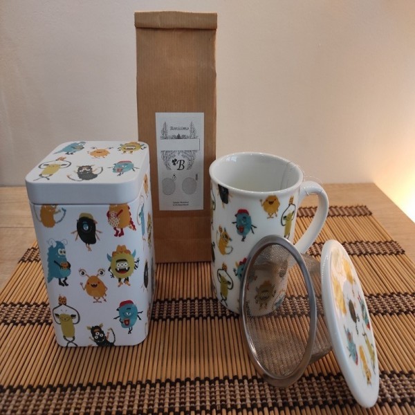 Conjunto de mug y caja para té - Monsters